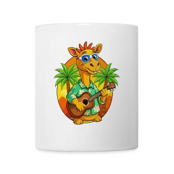 Drôle Camel Dessin animé Plage d’été Lunettes de soleil Guitare - Mug blanc - blanc - Devant