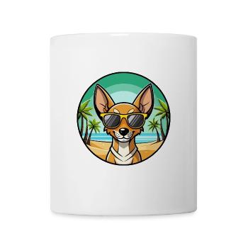 Cirneco Dell Etna Hunderasse Cartoon Sonnenbrille Strand - Tasse - Weiß - Vorne
