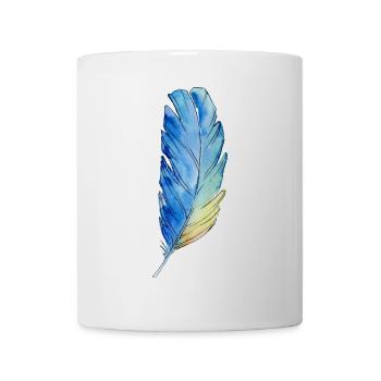 Federn Watercolor - Tasse - Weiß - Vorne