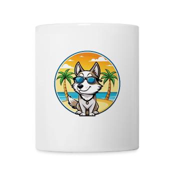 Westsibirische Laika-Hunderasse Cartoon-Sonnenbrille - Tasse - Weiß - Vorne