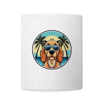 Englischer Cocker Spaniel Hunderasse Cartoon Beach - Tasse - Weiß - Vorne