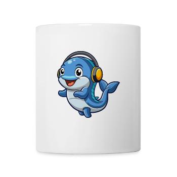 Wal Lustige Zeichentrickfigur Kopfhörer Musik - Tasse - Weiß - Vorne