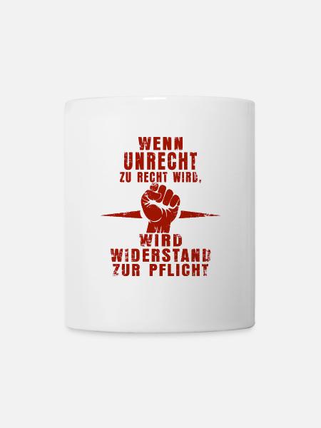 Rebellisches Rot – Widerstand im Grunge-Stil - Tasse - Weiß