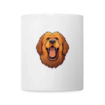 Tibetischer Mastiff Hunderasse Aquarell Karikatur Kawai - Tasse - Weiß - Vorne