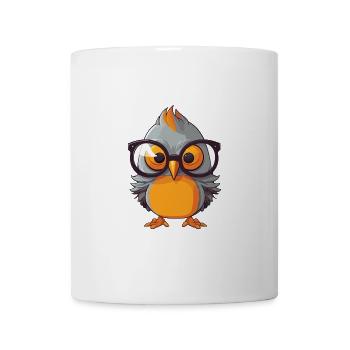 Kuckuck trägt Brille Karikatur Kawaii Illustration - Tasse - Weiß - Vorne