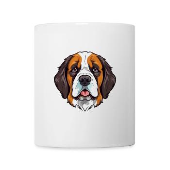 Bernhardiner Hunderasse Aquarell Karikatur Kawaii Co - Tasse - Weiß - Vorne