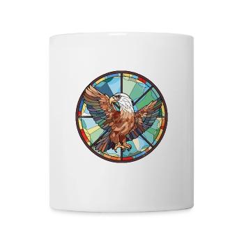 Adler buntes Aquarell Tier Haustier Illustration - Tasse - Weiß - Vorne