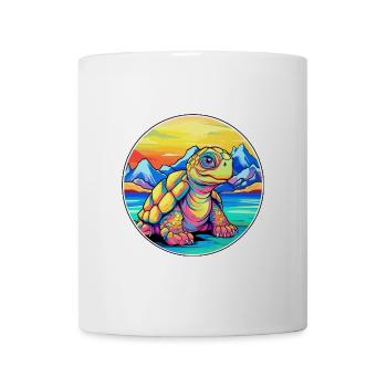 Schildkröte Aquarell Karikatur Kawaii Haustier Tier Farbe - Tasse - Weiß - Vorne