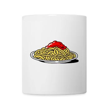 Spaghetti mit Tomaten - Tasse - Weiß - Vorne