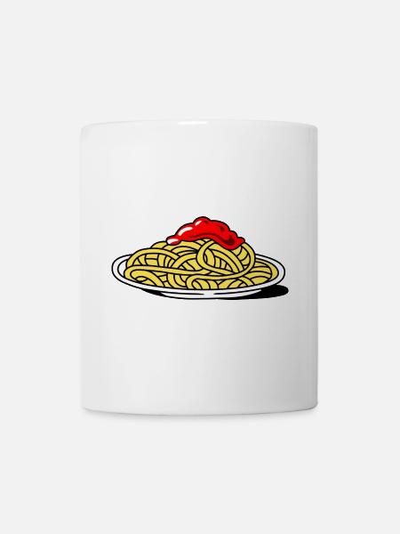 Spaghetti mit Tomaten - Tasse - Weiß