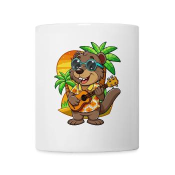 Lustige Biber Cartoon Sommer Strand Sonnenbrille - Tasse - Weiß - Vorne