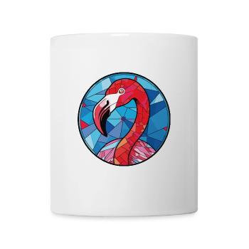 Flamingo Bunte Aquarell-Tierillustration - Tasse - Weiß - Vorne