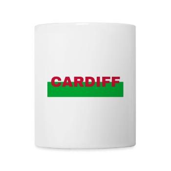 Cardiff City in Wales Flagge Vereinigtes Königreich - Tasse - Weiß - Vorne