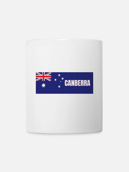 Canberra City in Australian Flag - Mug - white