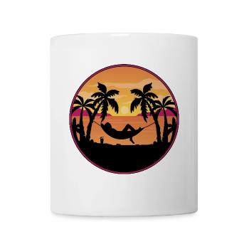Palm Trees Hammock Sunset - Mug - white - Front