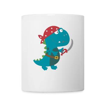 Dino Pirat Piratenkostüm Halloween Karneval Jungen - Tasse - Weiß - Vorne