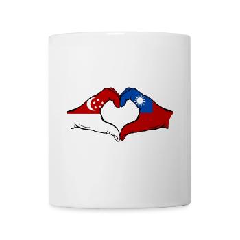 Singapore Taiwan Hands Heart Shape - Mug - white - Front