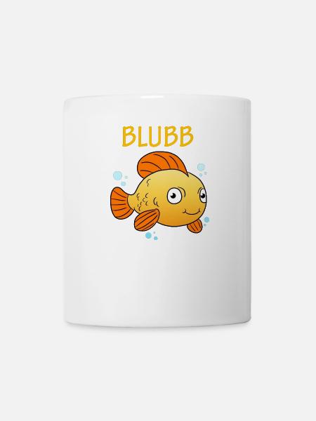 Blubb Goldfisch Süßer Fisch Aquarium Fischchen - Tasse - Weiß