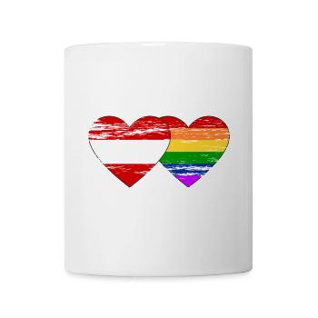 Österreich Regenbogen Flagge used - Tasse - Weiß - Vorne