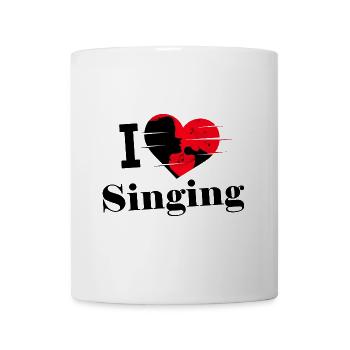 I love Singing - Herz mit Sängerin Silhouette - Tasse - Weiß - Vorne