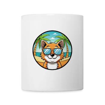 Bambino Katzenrasse Cartoon Sonnenbrille Strand - Tasse - Weiß - Vorne