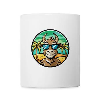 Ziege Lustige Cartoon Sommer Strand Sonnenbrille Aufkleber - Tasse - Weiß - Vorne