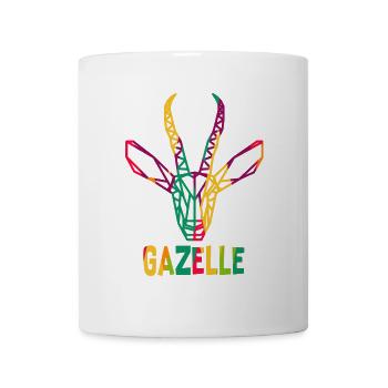Grazile Gazelle Polygonzeichnung - Tasse - Weiß - Vorne
