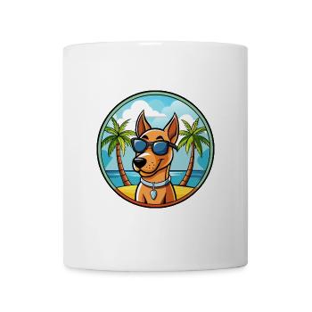Andalusischer Windhund Rasse Cartoon Sonnenbrille Strand - Tasse - Weiß - Vorne