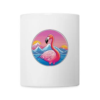 Flamingo Aquarell Cartoon Kawaii Haustier Tier Colo - Tasse - Weiß - Vorne
