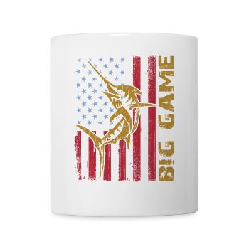 Springender Marlin mit US Flagge Hochseefischen - Tasse - Weiß - Vorne