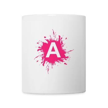 Team A Buchstabe A Anfangsbuchtabe Rosa - Tasse - Weiß - Vorne