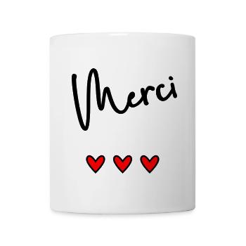 MERCI. MAÎTRESSE. MAÎTRE. MERCI MAÎTRESSE - Mug blanc - blanc - Devant