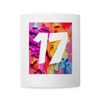 NR. 17 NUMMER 17 BUNT 17. GEBURTSTAG - Tasse - Weiß - Vorne