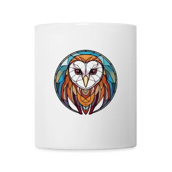 Schleiereule Bunte Aquarell-Tierillustration - Tasse - Weiß - Vorne
