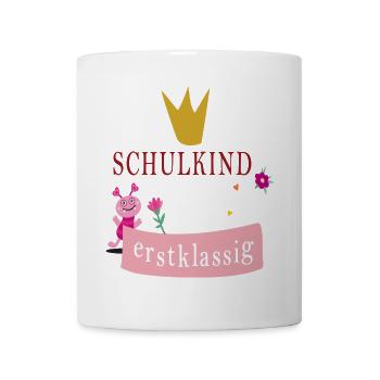Schulkind erstklassig - Tasse - Weiß - Vorne