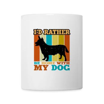 Lancashire Heeler Hund Liebe Silhouette Retro Sonnenuntergang - Tasse - Weiß - Vorne