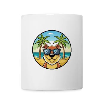 Berger De Beauce Hunderasse Cartoon Sonnenbrille Strand - Tasse - Weiß - Vorne