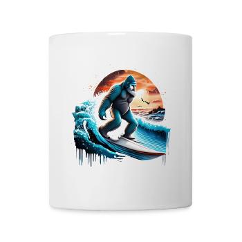 Big Foot Surfen - Tasse - Weiß - Vorne