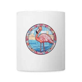 Flamingo Bunte Aquarell-Tierillustration - Tasse - Weiß - Vorne