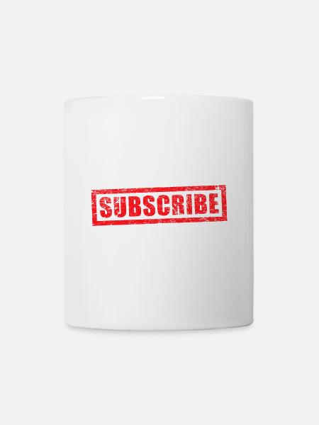 subscribe grunge stamp - Mug - white