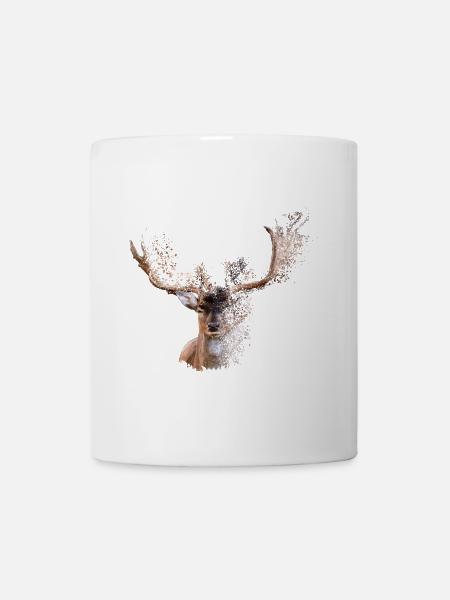 Hirsch Antler Stag Geweih - Tasse - Weiß