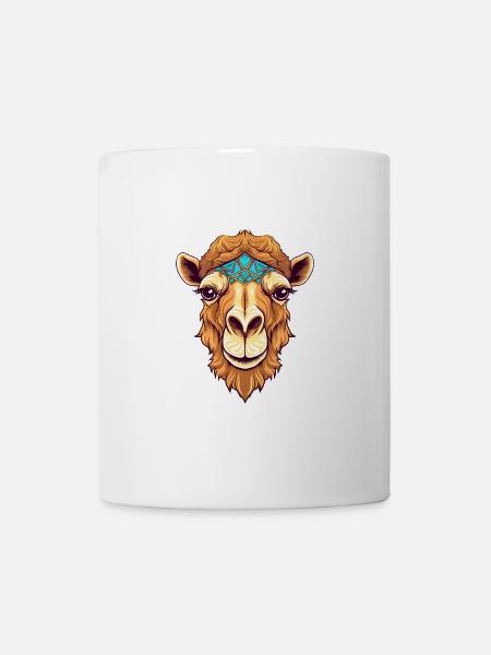 Kamel buntes Aquarell Cartoon Kawaii Tier - Tasse - Weiß