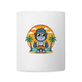 Gorilla Lustige Cartoon Sommer Strand Sonnenbrille - Tasse - Weiß - Vorne