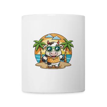 Kuh Lustige Cartoon Sommer Strand Sonnenbrille - Tasse - Weiß - Vorne