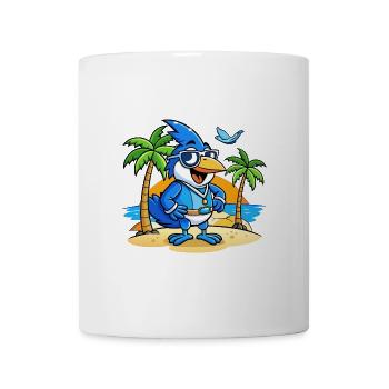 Blue Jay Lustige Cartoon Sommer Strand Sonnenbrille - Tasse - Weiß - Vorne