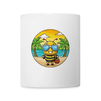 Biene Lustige Cartoon Sommer Strand Sonnenbrille - Tasse - Weiß - Vorne