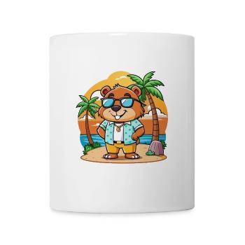 Biber Lustige Cartoon Sommer Strand Sonnenbrille - Tasse - Weiß - Vorne