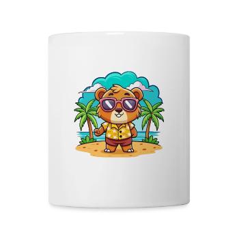 Bär Lustige Cartoon Sommer Strand Sonnenbrille - Tasse - Weiß - Vorne