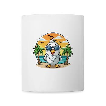 Albatross Funny Cartoon Lunettes de soleil de plage d’été - Mug blanc - blanc - Devant