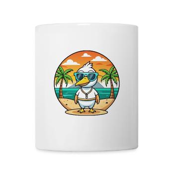 Gans Lustige Cartoon Sommer Strand Sonnenbrille - Tasse - Weiß - Vorne